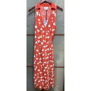 Diane Von Furstenberg x Target Collared Sleeveless Floral Cherry Wrap Dress L